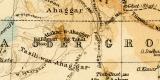 Sahara historische Landkarte Lithographie ca. 1907