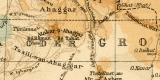 Sahara historische Landkarte Lithographie ca. 1909