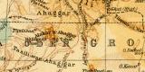 Sahara historische Landkarte Lithographie ca. 1912