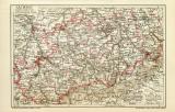 Sachsen Königreich I. Südlicher Teil historische Landkarte Lithographie ca. 1904