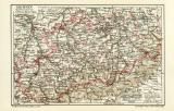 Sachsen Königreich I. Südlicher Teil historische Landkarte Lithographie ca. 1905