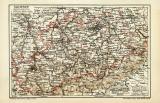 Sachsen Königreich I. Südlicher Teil historische Landkarte Lithographie ca. 1910