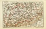 Sachsen Königreich I. Südlicher Teil historische Landkarte Lithographie ca. 1911