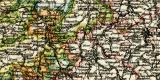 Königreich Sachsen Provinz Sachsen südlicher Teil und Thüringische Staaten historische Landkarte Lithographie ca. 1905