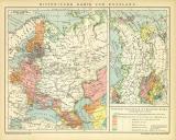 Historische Karte von Russland historische Landkarte Lithographie ca. 1903