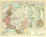Historische Karte von Russland historische Landkarte Lithographie ca. 1909
