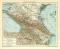 Kaukasien historische Landkarte Lithographie ca. 1909