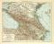 Kaukasien historische Landkarte Lithographie ca. 1910