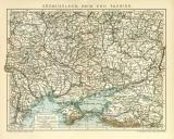 Südrussland Krim und Taurien historische Landkarte Lithographie ca. 1904