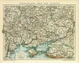 Südrussland Krim und Taurien historische Landkarte Lithographie ca. 1912