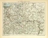 Mittelrussland historische Landkarte Lithographie ca. 1905