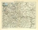 Mittelrussland historische Landkarte Lithographie ca. 1909