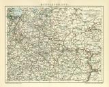 Mittelrussland historische Landkarte Lithographie ca. 1912
