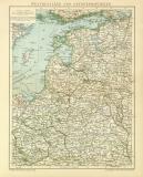 Westrussland und Ostseeprovinzen historische Landkarte Lithographie ca. 1904
