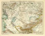 Russisch Centralasien und Turkestan historische Landkarte Lithographie ca. 1904