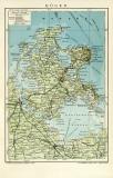 Rügen historische Landkarte Lithographie ca. 1907