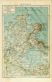 Rügen historische Landkarte Lithographie ca. 1911
