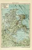 Rügen historische Landkarte Lithographie ca. 1912