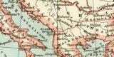 Das Römische Reich in seiner grössten Ausdehnung unter Trajan 98 - 117 n. Chr. historische Landkarte Lithographie ca. 1903