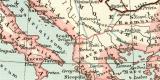 Das Römische Reich in seiner grössten Ausdehnung unter Trajan 98 - 117 n. Chr. historische Landkarte Lithographie ca. 1908