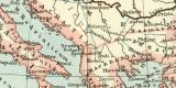 Das Römische Reich in seiner grössten Ausdehnung unter Trajan 98 - 117 n. Chr. historische Landkarte Lithographie ca. 1910