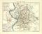Altes Rom historische Landkarte Lithographie ca. 1906
