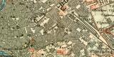 Rom und Umgebung historischer Stadtplan Karte Lithographie ca. 1903
