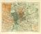 Rom und Umgebung historischer Stadtplan Karte Lithographie ca. 1911