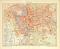 Rom historischer Stadtplan Karte Lithographie ca. 1903