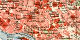 Rom historischer Stadtplan Karte Lithographie ca. 1909