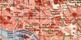 Rom historischer Stadtplan Karte Lithographie ca. 1910