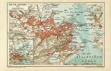 Rio de Janeiro und Umgebung historischer Stadtplan Karte Lithographie ca. 1903