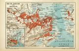 Rio de Janeiro und Umgebung historischer Stadtplan Karte Lithographie ca. 1905