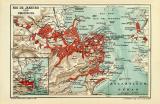 Rio de Janeiro und Umgebung historischer Stadtplan Karte Lithographie ca. 1909