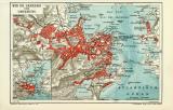 Rio de Janeiro und Umgebung historischer Stadtplan Karte Lithographie ca. 1911