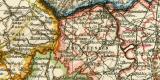 Rheinprovinz Westfalen Hessen Nassau und Grossherzogtum Hessen II. Südlicher Teil historische Landkarte Lithographie ca. 1903