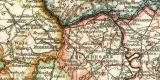 Rheinprovinz Westfalen Hessen Nassau und Grossherzogtum Hessen II. Südlicher Teil historische Landkarte Lithographie ca. 1904