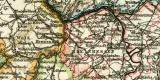 Rheinprovinz Westfalen Hessen Nassau und Grossherzogtum Hessen II. Südlicher Teil historische Landkarte Lithographie ca. 1906