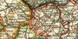 Rheinprovinz Westfalen Hessen Nassau und Grossherzogtum Hessen II. Südlicher Teil historische Landkarte Lithographie ca. 1908