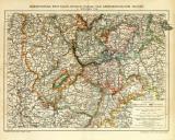 Rheinprovinz Westfalen Hessen Nassau und Grossherzogtum Hessen II. Südlicher Teil historische Landkarte Lithographie ca. 1911