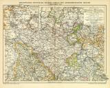 Rheinprovinz Westfalen Hessen Nassau und Grossherzogtum Hessen I. Nördlicher Teil historische Landkarte Lithographie ca. 1903