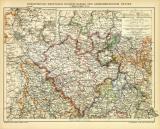 Rheinprovinz Westfalen Hessen Nassau und Grossherzogtum Hessen I. Nördlicher Teil historische Landkarte Lithographie ca. 1905