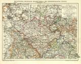 Rheinprovinz Westfalen Hessen Nassau und Grossherzogtum Hessen I. Nördlicher Teil historische Landkarte Lithographie ca. 1906