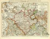 Rheinprovinz Westfalen Hessen Nassau und Grossherzogtum Hessen I. Nördlicher Teil historische Landkarte Lithographie ca. 1908