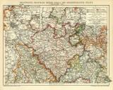 Rheinprovinz Westfalen Hessen Nassau und Grossherzogtum Hessen I. Nördlicher Teil historische Landkarte Lithographie ca. 1911
