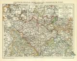 Rheinprovinz Westfalen Hessen Nassau und Grossherzogtum Hessen I. Nördlicher Teil historische Landkarte Lithographie ca. 1912