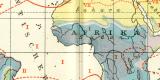 Regenkarte der Erde historische Landkarte Lithographie ca. 1903