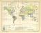 Regenkarte der Erde historische Landkarte Lithographie ca. 1904