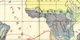 Regenkarte der Erde historische Landkarte Lithographie ca. 1907