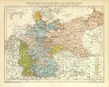 Übersichtskarte der Rechtsgebiete im Deutschen Reiche historische Landkarte Lithographie ca. 1900